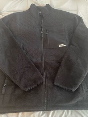 Eddie Bauer Black Quilted & Fleece Full-Zip Jacket
